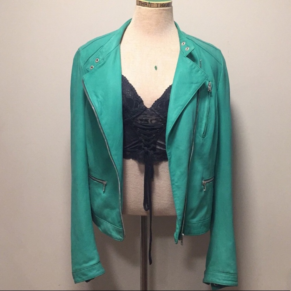 Mint Green Motorcycle Jacket
